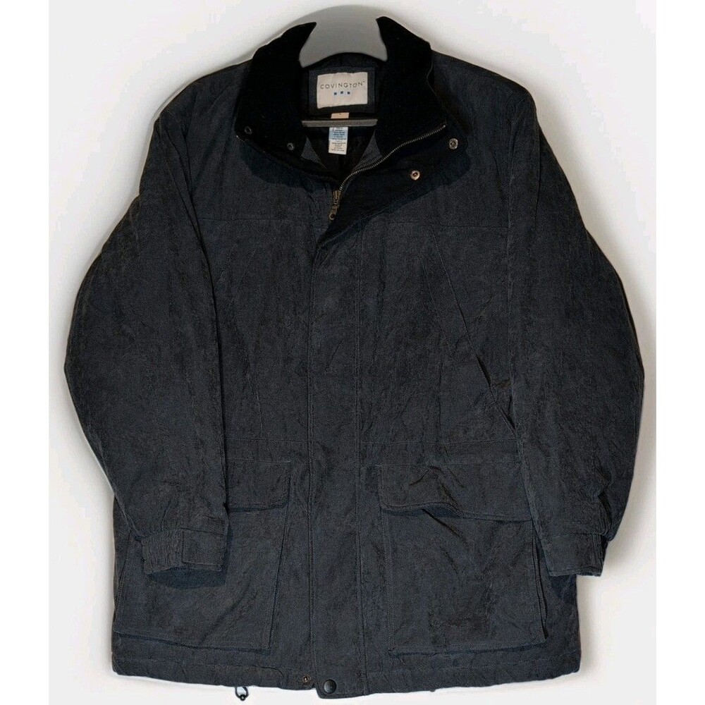Covington Men’s Jacket Black Sueded Feel Coat Large